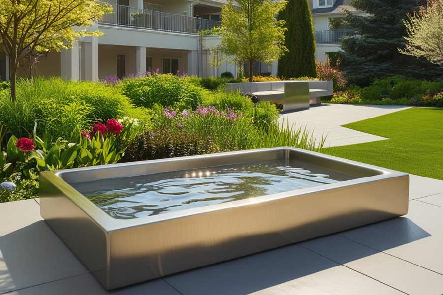 Wasserbecken im Garten