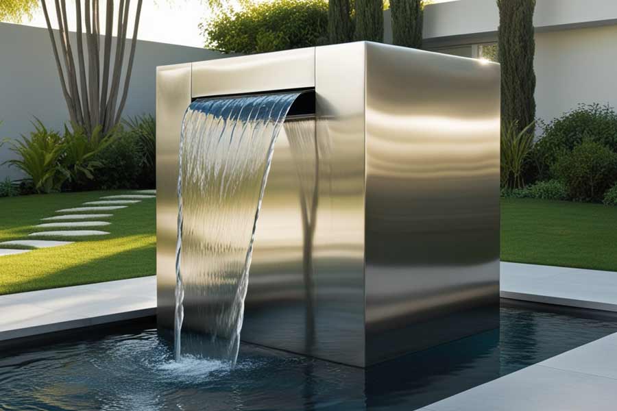 Wasserkubus im Garten